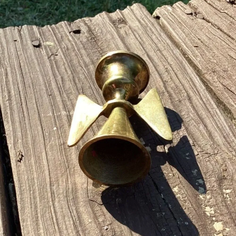 Vintage Brass Angel Candle Holder Small Single Taper‎ Holder Angelic Decor
